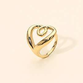 SECRET BOX_Stainless Steel Sculptural Swirl Open Ring