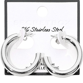 SECRET BOX_Stainless Steel Classic Thick Hoop Earrings