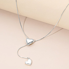 SECRET BOX_Stainless Steel Adjustable Heart Slider Necklace