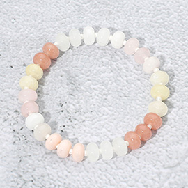 Resin Pebble Beaded Stretch Bracelet