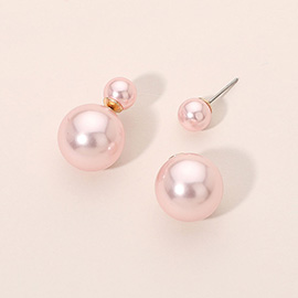Classic Double Sided Pearl Stud Peekaboo Earrings