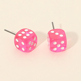 Dice Cube Stud Earrings