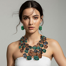 Multi Layered Beaded Statement Necklace