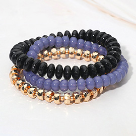 3PCS - Beaded Stackable Stretch Multi Layered Bracelets