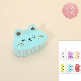 12PCS - Cat Face Hair Claw Clips