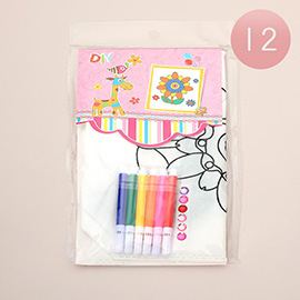 12PCS - Kids DIY Flower Graffiti Tote Bag Art Kit