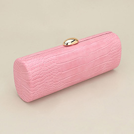 Faux Leather Textured Pattern Clutch Evening Bag