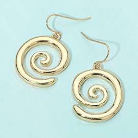 Metal Spiral Drop Dangle Earrings