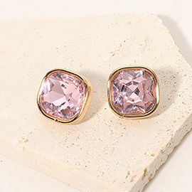 Square Cut Gem Evening Stud Earrings
