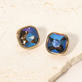 Square Cut Gem Evening Stud Earrings