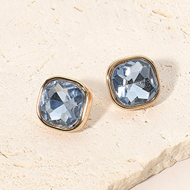 Square Cut Gem Evening Stud Earrings