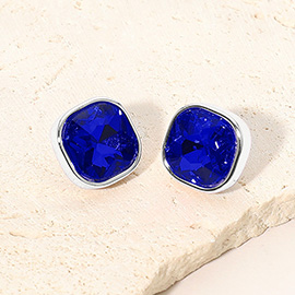 Square Cut Gem Evening Stud Earrings