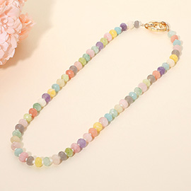Faceted Pebble Beaded Necklace