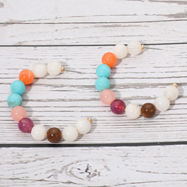 Chunky Resin Ball Beaded Hoop Earrings