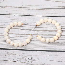 Resin Ball Beaded Hoop Earrings