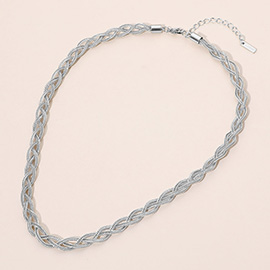 SECRET BOX_Stainless Steel Braided Chain Necklace