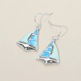 Sailboat Charm Drop Dangle Earrings
