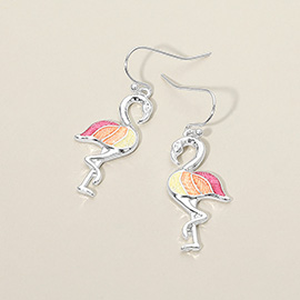Flamingo Charm Drop Dangle Earrings
