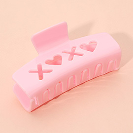 XO Heart Cutout Hair Claw Clip