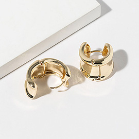 Gold Dipped Curved Huggie Hoop Earrings