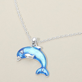 Dolphin Charm Pendant Necklace