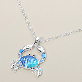 Crab Charm Pendant Necklace