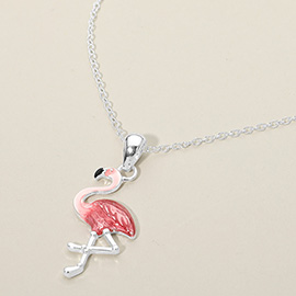 Flamingo Charm Pendant Necklace