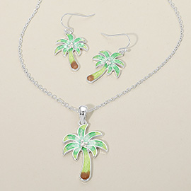 Palm Tree Charm Pendant Necklace