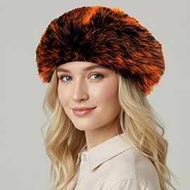 Faux Fur Winter Beret Hat
