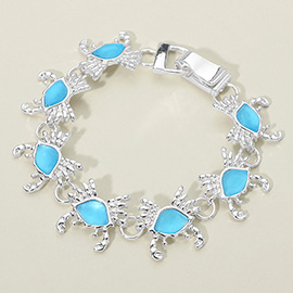 Sea Glass Crab Link Magnetic Bracelet