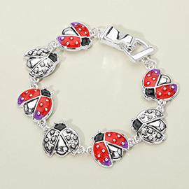 Ladybug Charm Link Magnetic Bracelet