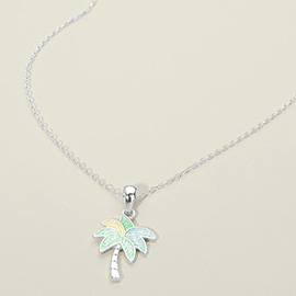 Palm Tree Charm Pendant Necklace