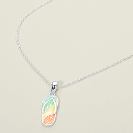 Flip Flop Charm Pendant Necklace