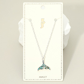 Crushed Pebble Whale Tail Charm Anklet