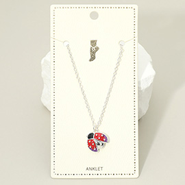 Enamel Ladybug Charm Anklet