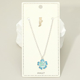 Enamel Flower Charm Anklet