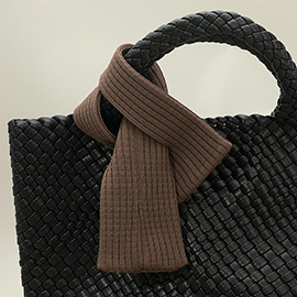 Short Ribbed Knit Stretch Phone Pouch