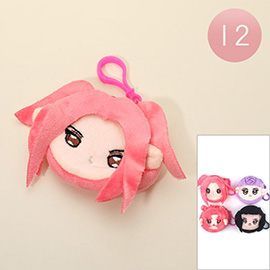 12PCS - Kpop Demon Hunters HUNTRIX Plush Character Mini Pouch Keychain Bag Charm
