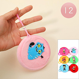12PCS - Cute Kpop Demon Hunters Character Mini Coin Pouch Keychain Bag Charm
