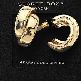 SECRET BOX_14K Gold Dipped Chunky Hoop Earrings