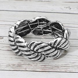 Boho Textured Metal Twisted Rope Stretch Bracelet