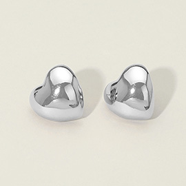 Stainless Steel Heart Stud Earrings