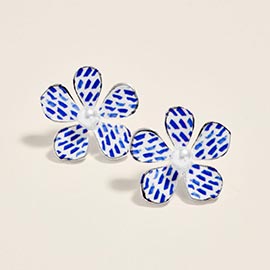 Floral Petal Pearl Center Earrings