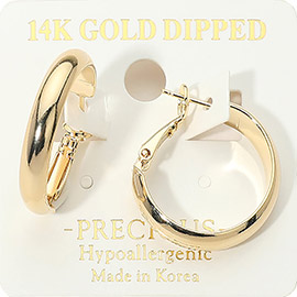14K Gold Dipped Hypoallergenic Classic Hoop Earrings