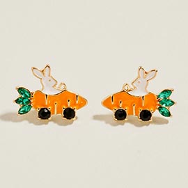 Easter Bunny Carrot Stud Earrings