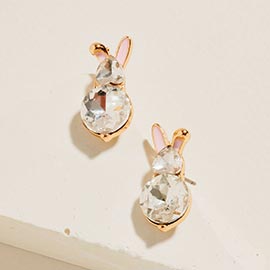 Crystal Easter Bunny Stud Earrings