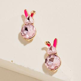 Crystal Easter Bunny Stud Earrings