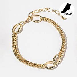 Gold Dipped Braided Chain Link Anklet