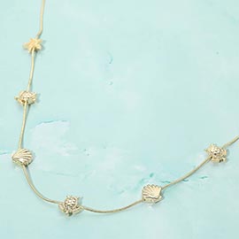 Metal Sea Turtle hell Starfish Charm Link Necklace