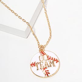 GO TEAM Baseball Pendant Necklace